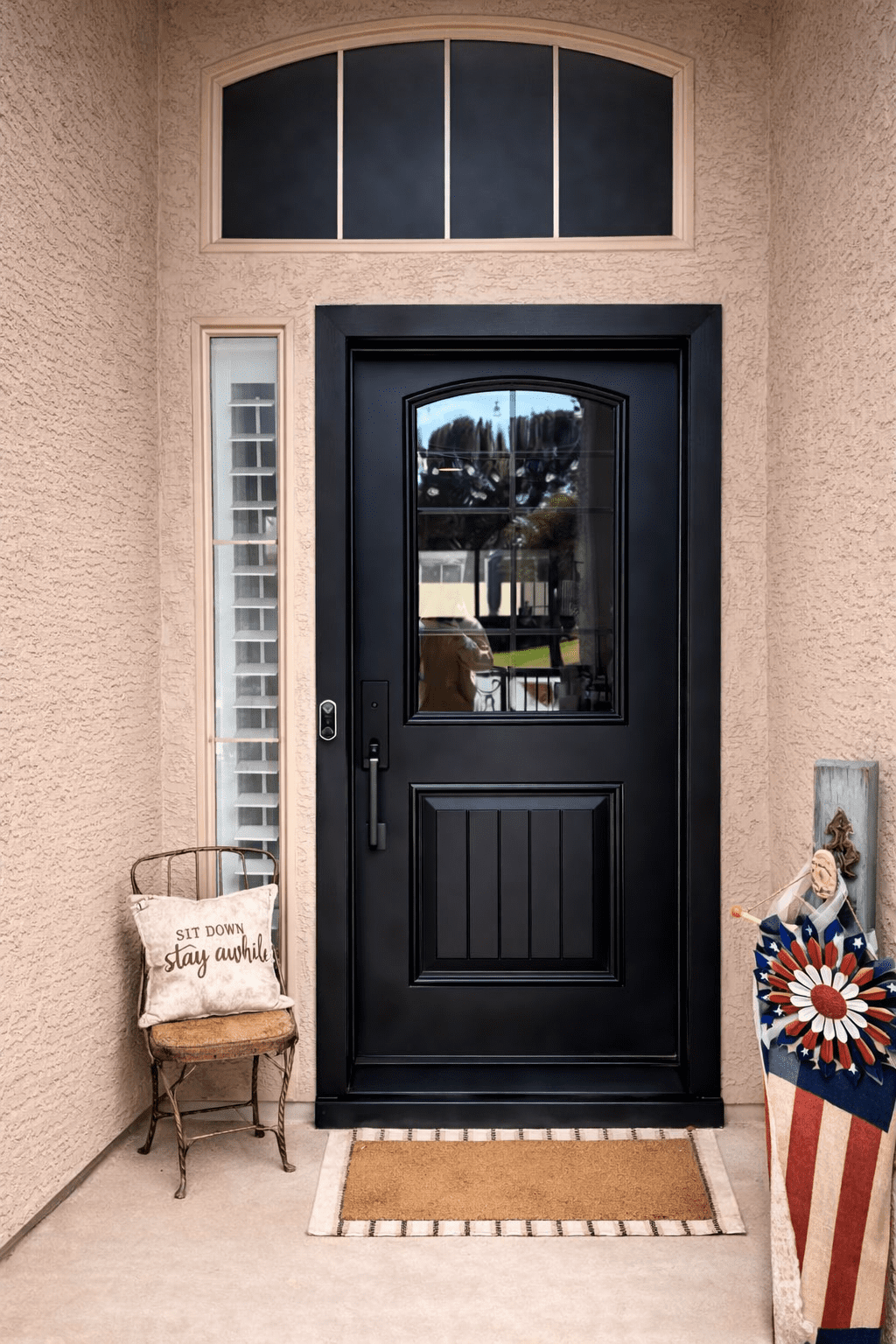Front door of a modern looking house